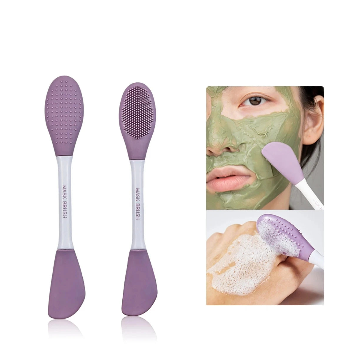 Brosse Silicone Visage 2-en-1 | Masque & Nettoyage