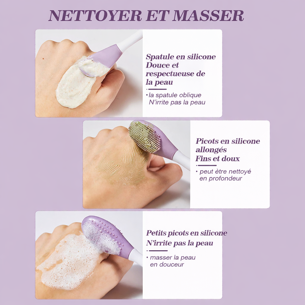 Brosse Silicone Visage 2-en-1 | Masque & Nettoyage